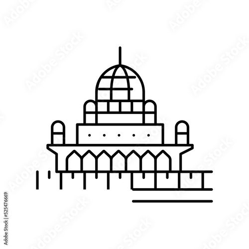 putrajaya building line icon vector illustration