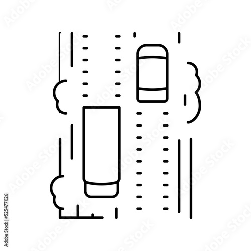 earthen road line icon vector illustration