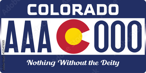 Vehicle license plates marking in Colorado in United States of America, Car plates.Vehicle license numbers of different American states.Vintage print for tee shirt graphics,sticker and poster