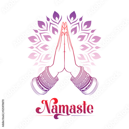 Namaste Decorated Welcome for Home Banner Illustration