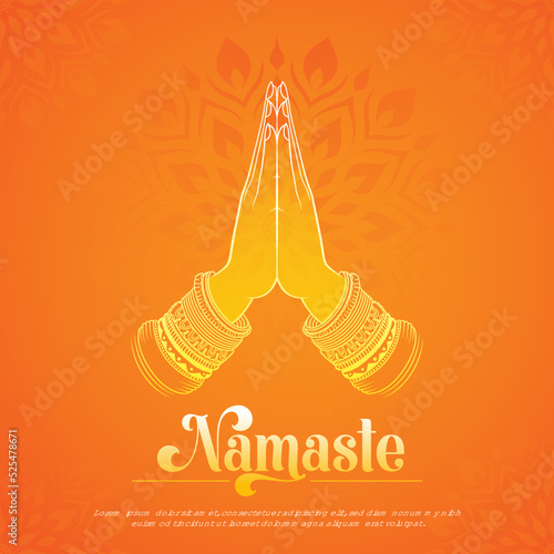 Namaste Decorated Welcome for Home Banner Illustration