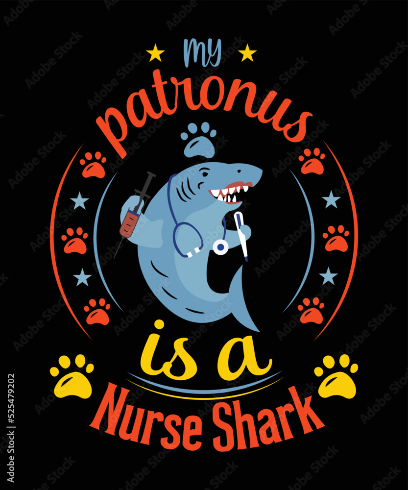 my Patronus is a nurse shark t-shirt design