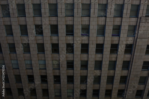 Aerial City Urban Buildings Skyline Daytime Clear  city streets below