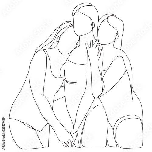 Minimalist Monoline Lineart Women Illustration