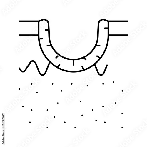 rolling acne scar line icon vector illustration