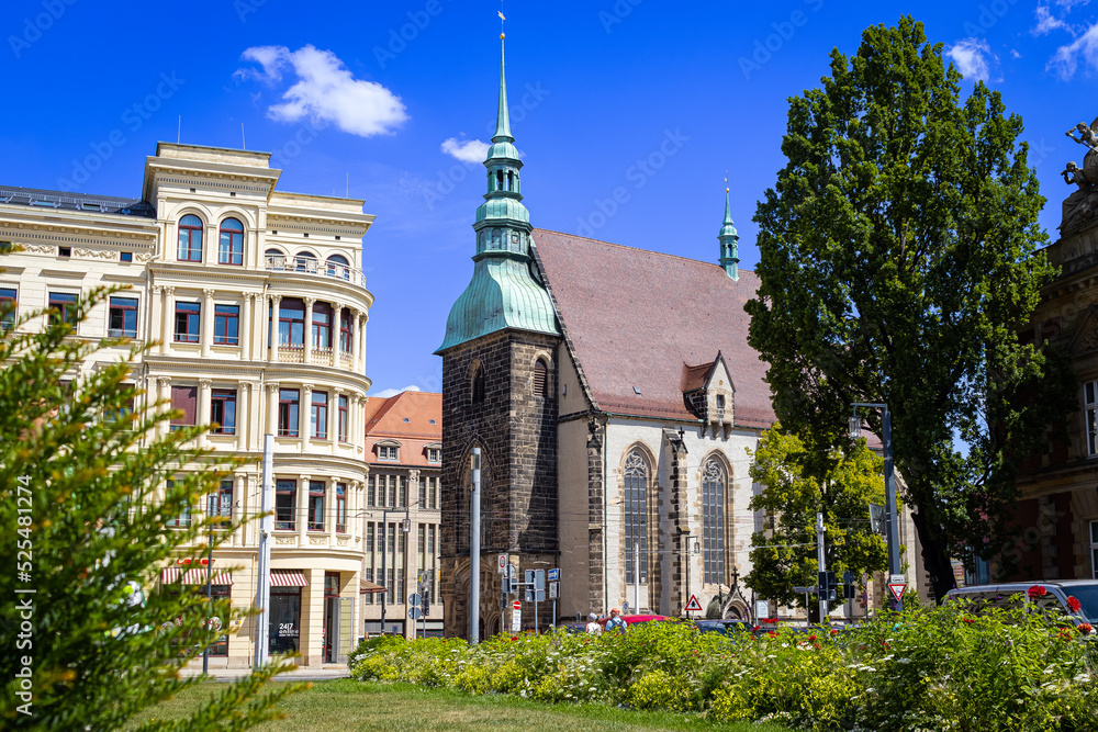Gorlitz town center. its churches and towers, around the post square.