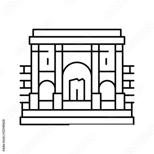carthage historic building line icon vector illustration