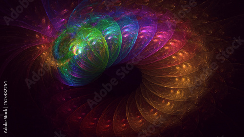 3D rendering abstract colorful fractal light background