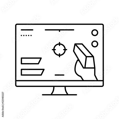 shooter video game line icon vector illustration