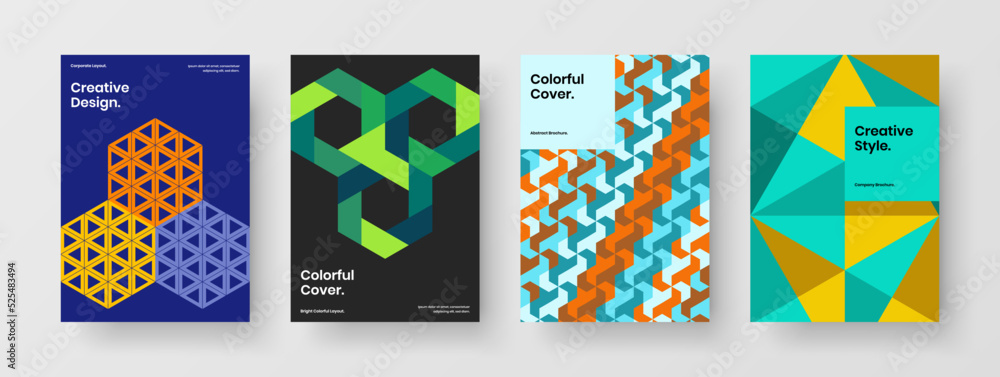 Original mosaic shapes placard layout collection. Amazing postcard vector design concept composition. Original mosaic shapes placard layout collection. Amazing postcard vector design concept composition.