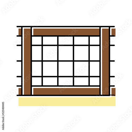 rural fence color icon vector illustration