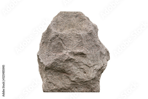 Big stone granite block isolated on a transparent background png photo.