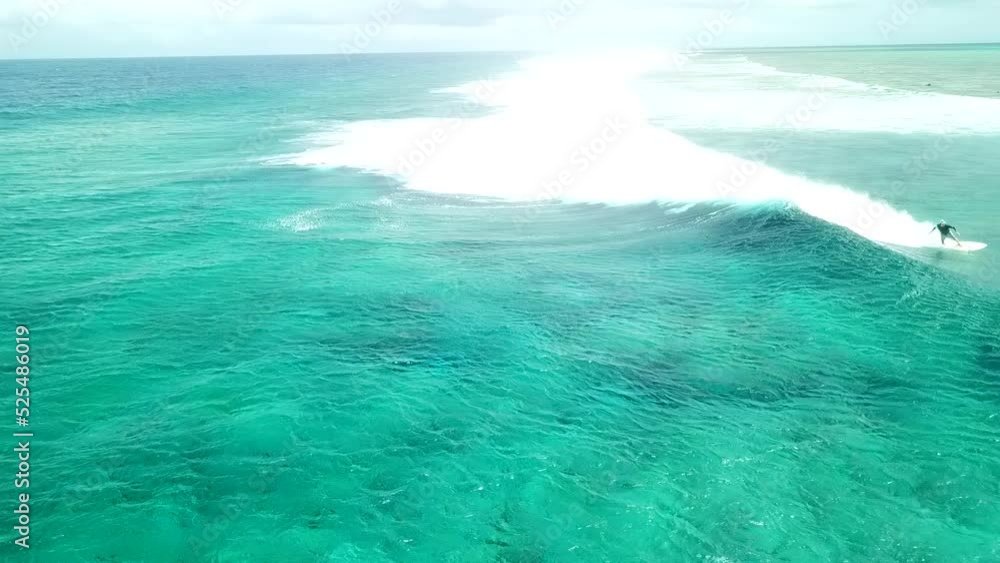 Surfing drone view in Pohnpei, Micronesia. Surfing drone view in Pohnpei, Micronesia.