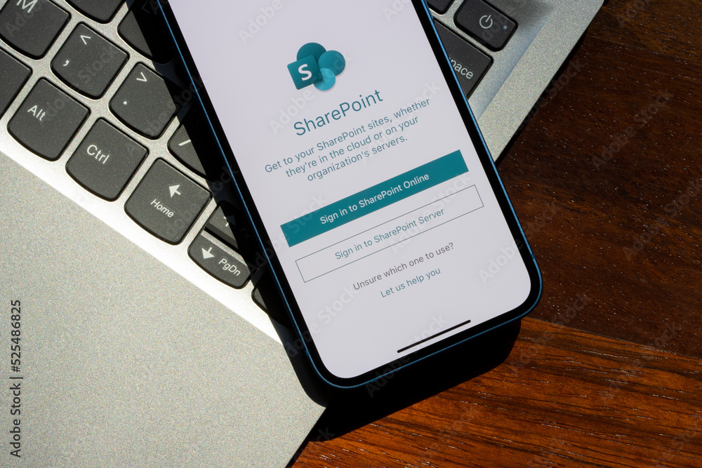 Microsoft Sharepoint Log In Portland, OR, USA - Aug 23, 2022: Microsoft SharePoint app login page ...