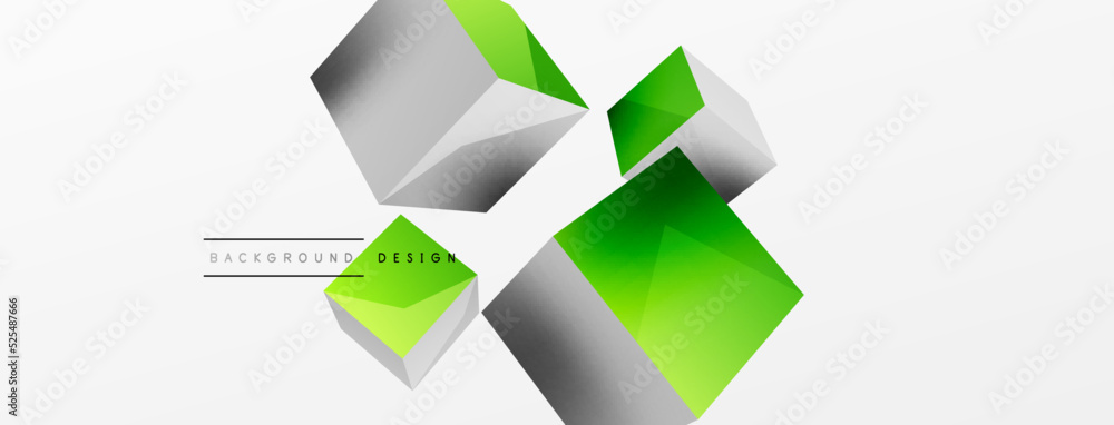 3d vector abstract background. Flying cubes composition. Trendy techno business template for wallpaper, banner, background or landing 3d vector abstract background. Flying cubes composition. Trendy techno business template for wallpaper, banner, background or landing
