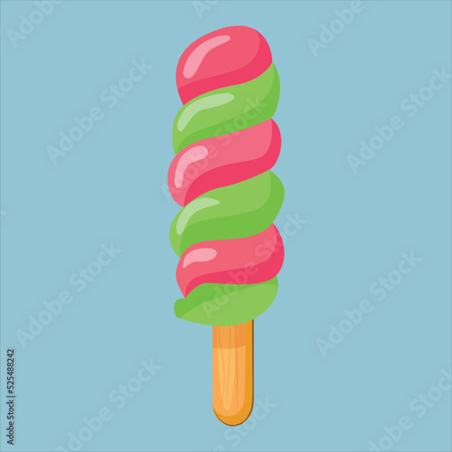Delicious ice creams different flavors. Ice cream vector illustration.