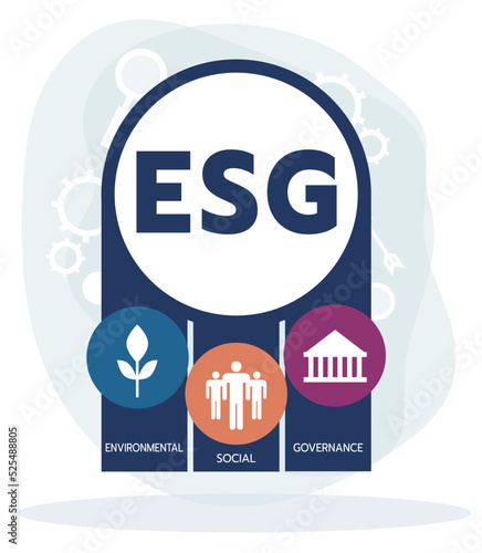 ESG concept of environmental, social and governance in sustainable and ethical business, vector illustration
