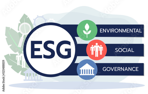 ESG concept of environmental, social and governance in sustainable and ethical business, vector illustration
