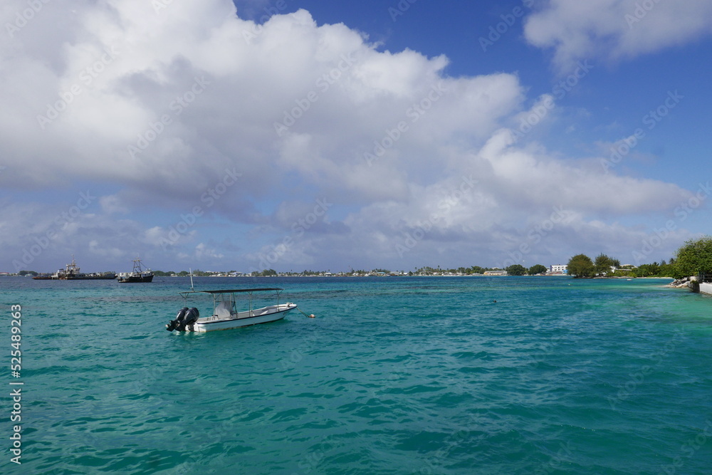 Majuro atoll and Majuro town in Marshall islands