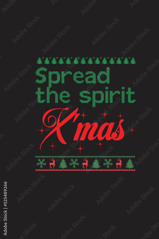 Naklejka premium Merry Christmas Tshirt Design