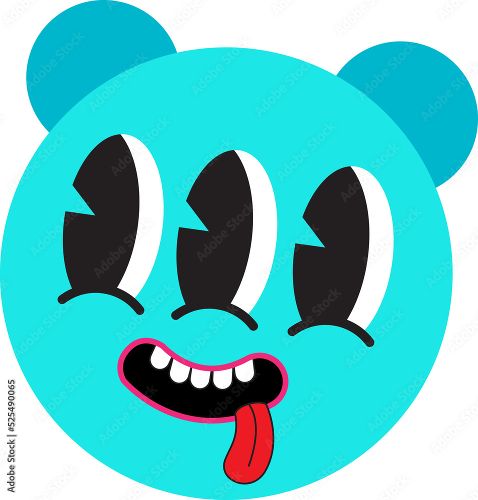 Obraz premium trendy cartoon, doodle, old school, hand draw , face smiley
