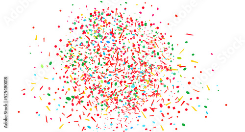 Wallpaper Mural Multicolored pattern with geometric elements on isolated white. Colorful background with confetti. Holiday texture from glitters. Luxury colored frame. Print for banner, flyer, poster and textile Torontodigital.ca