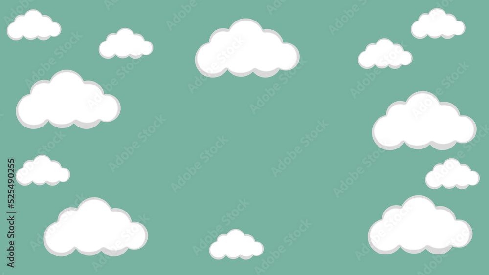 Abstract kawaii Clouds cartoon background.