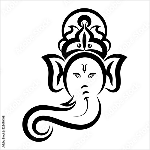 Ganesha The Lord Of Wisdom Calligraphic Style M_2208030
