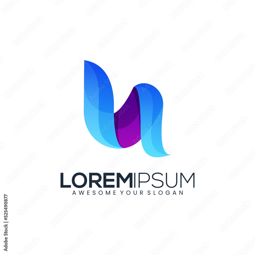 modern logo letter U abstract gradient color