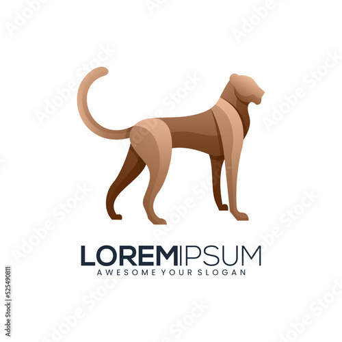 leopard gradient modern logo