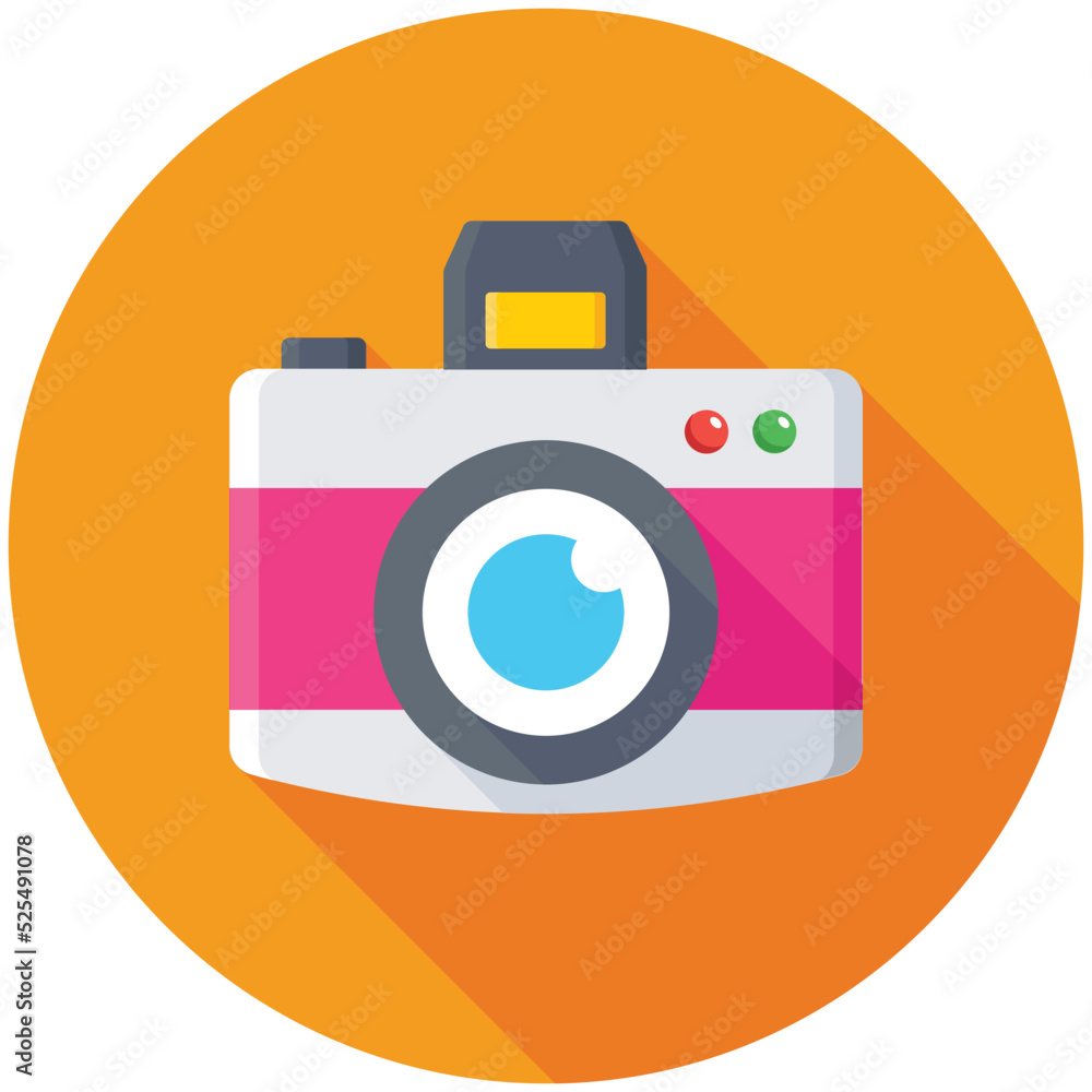 Flash Camera flat colored Icon Flash Camera flat colored Icon