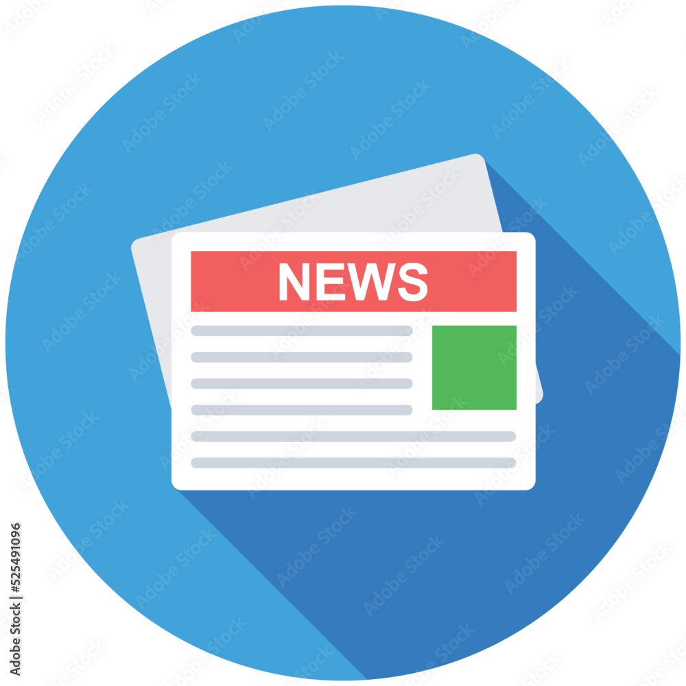 Newspaper flat colored Icon Newspaper flat colored Icon