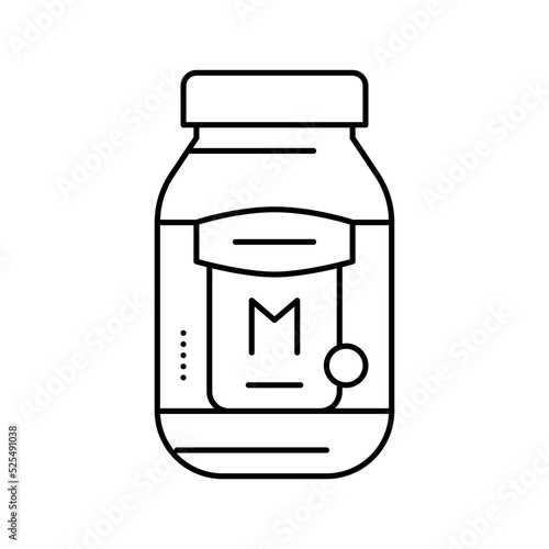mayonnaise bottle sauce food line icon vector illustration