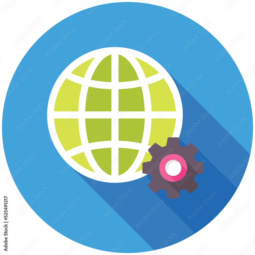 Global Development flat colored Icon Global Development flat colored Icon