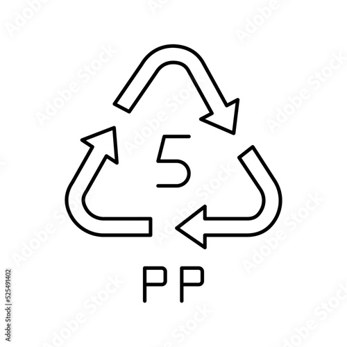 pp recycling plastic product line icon vector illustration