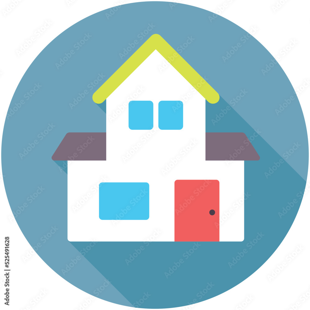 Farmhouse Flat Colored Icon Farmhouse Flat Colored Icon