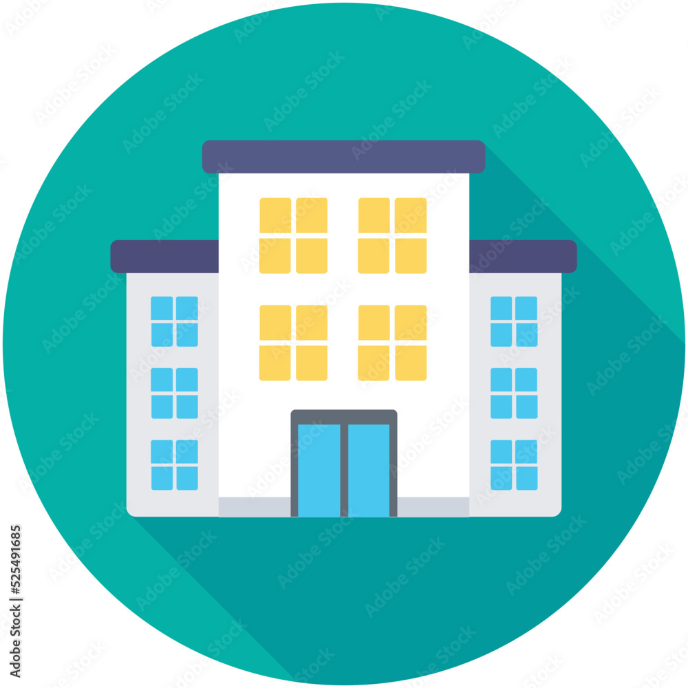 Naklejka premium Apartments Flat Colored Icon