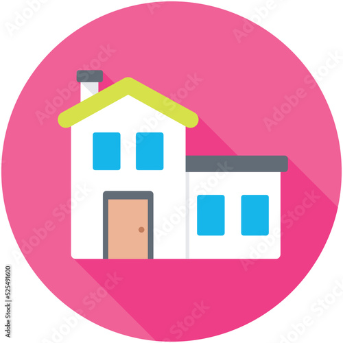 Warehouse Flat Colored  Icon