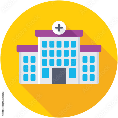 Medical Center Flat Colored  Icon