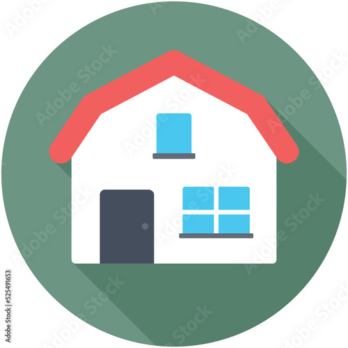 Warehouse Flat Colored  Icon