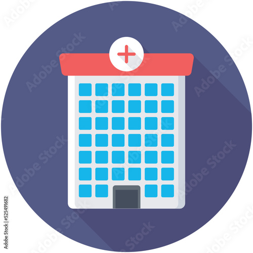 Hospital Flat Colored  Icon 