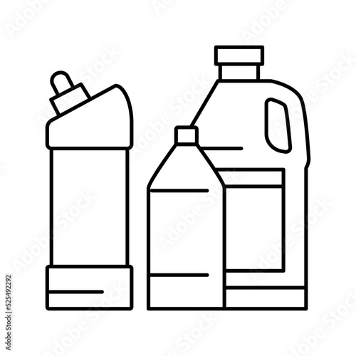bottle packages plastic waste line icon vector illustration