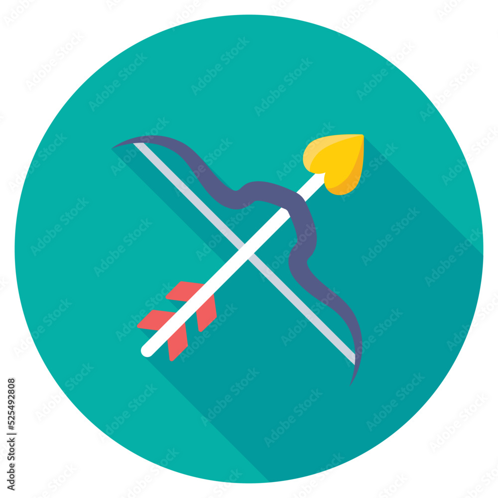 Cupid Bow Flat Colored Icon Cupid Bow Flat Colored Icon