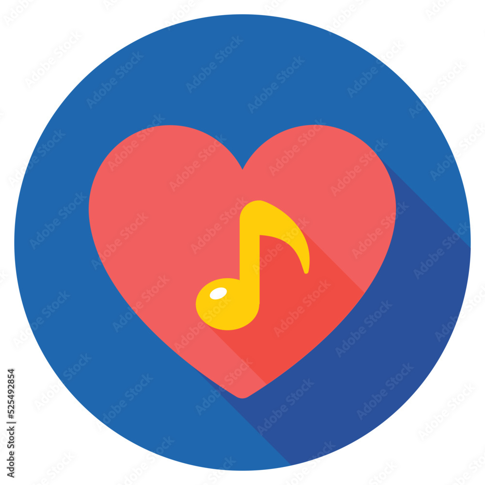 Romantic Music Flat Colored Icon Romantic Music Flat Colored Icon