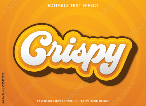 crispy text effect template with abstract style use for business logo and brand