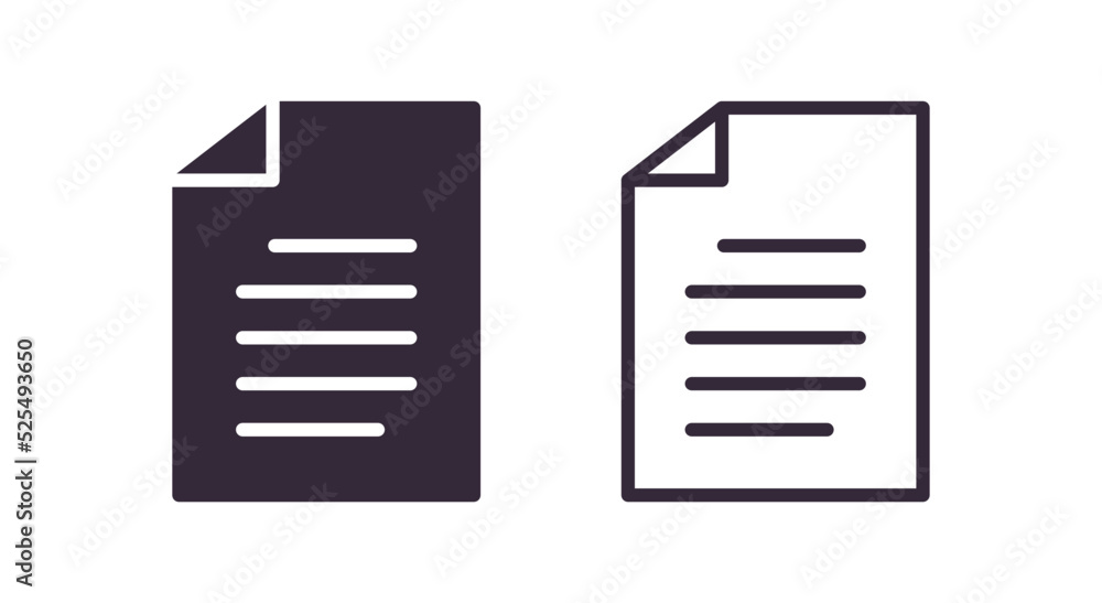 Paper document icon and file outline linear vector. Paper document icon and file outline linear vector.
