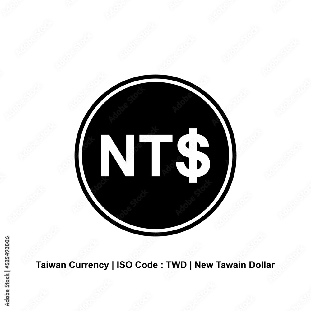 Taiwan Currency, TWD, New Taiwan Dollar Icon Symbol. Vector ...