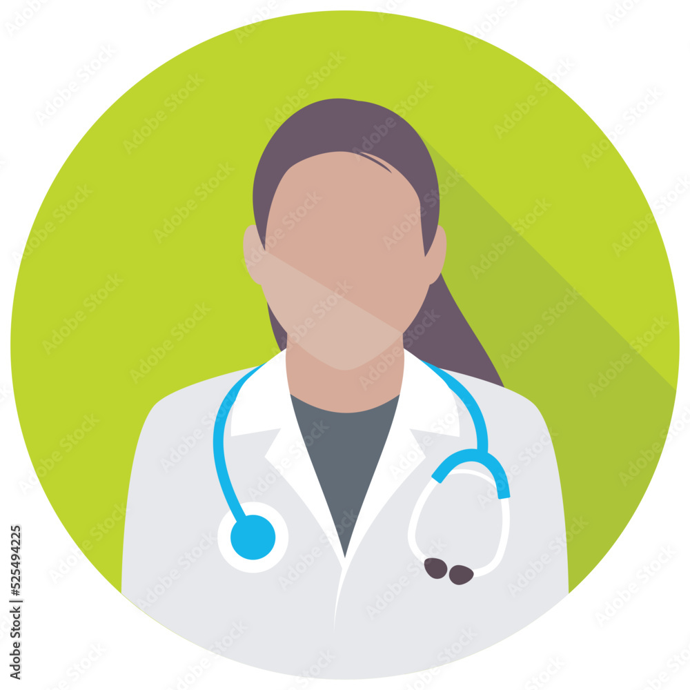 Fototapeta premium Nurse Flat Colored Icon