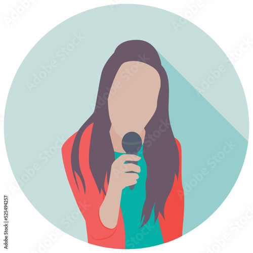Singer Flat Colored Icon