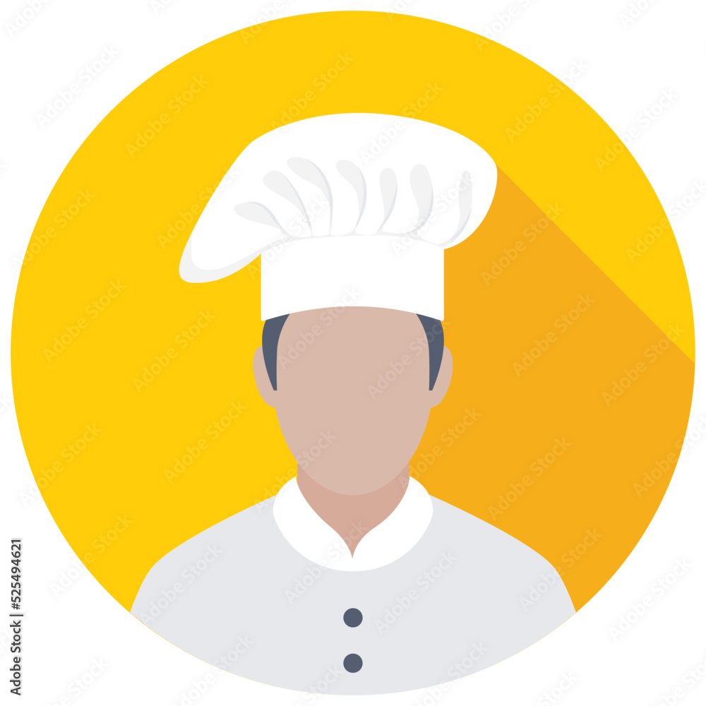 Chef Flat Colored Icon Chef Flat Colored Icon